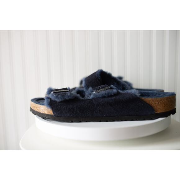 Birkenstock Arizona Shearling Suede Leather Sandal Mens 45 Wide NEW
